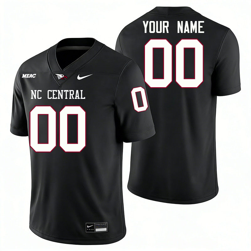 Custom North Carolina Central Eagles Name And Number Football Jerseys-Black